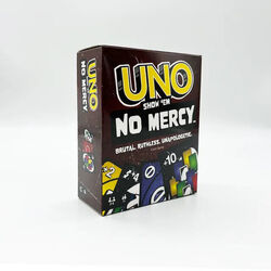 NO MERCY UNO - Classic Colour and Number Matching Card Game Indoor Family Party