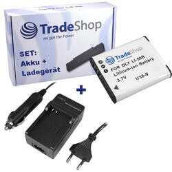 AKKU 1000mAh + LADEGERÄT für Olympus SP-800 UZ SP800-UZ SP800UZ