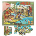 Dino World Dinosaurier Dinos Puzzle mit 50 Teile im Tragekoffer ab 4 Jahre