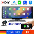 10.26" CarPlay Autoradio Android GPS Navi DashCam 4K+1080P AutoKamera DVR Wifi