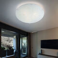 Design LED Decken Lampe Glas Muster Ess Zimmer Flur Beleuchtung silber satiniert