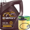 MANN ÖLFILTER + SCHRAUBE + 5W-30 MOTORÖL 5 LITER MANNOL ENERGY 5W30 ACEA A3 B3