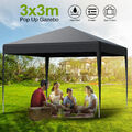 Pavillon Faltpavillon 3x3m Pop Up Partyzelt Gartenzelt Wasserdicht UV-Schutz 50+