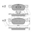 1x ORIGINAL® Metelli 22-1109-0 Bremsbelagsatz, Scheibenbremse Vorne, exkl.