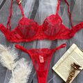 Sexy BH Set aus Spitze, Damen Unterwäsche Set, Rot