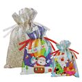 Geschenksäcke Weihnachten 3er Set bedruckt Geschenktüten Kordelzug Tops