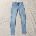 Blaue H&M Skinny Stretch Denim Jeans Hose Hell Blau 32 34 L 31