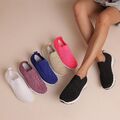 Damen Slip On Sneakers Sportschuhe Laufschuhe Dehnbar Leicht NEU PG160