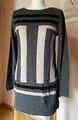 WALLIS Long-Pullover, runder Ausschnitt, Gr. S, Farbe Grau mit Streifen 