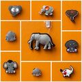 Schuhstecker/Shoe Charms/Anstecker/Pins für Clogs TIERE/ELEFANT/ELEPHANT/HERZ