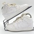 Nike Air Jordan 1 Mid White Sneaker Gr. UK 3 Leder Triple High 554725-136