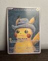 Pikachu Grey Felt Hat | Custom Karte | Van Gogh Museum | Top Zustand 