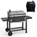 TAINO HERO XXL Set Smoker BBQ Grillwagen Holzkohlegrill Grill Räucherofen Haube