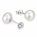 OHRSTECKER 925 STERLING SILBER SÜßWASSERPERLE OHRRINGE ECHTE PERLE DAMEN SCHMUCK