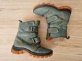 Naturino Winterschuhe Stiefel Rainstep Kinder Gr. 26 Leder grün gefüttert Wolle