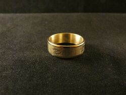 Drachen Ring 24 Karat Vergoldet Edelstahl Gold Tattoo Muster Damen Herren 