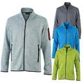 Herren Strickfleece Jacke mit Stehkragen, weich und warm | James & Nicholson