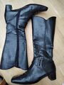 GABOR Stiefel schwarz Gr. 5,5 Absatz Marken Schuhe 39 Leder Ledersohle schmal