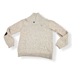 Gant Herren Pullover Gr. M Lammwolle, beige, Lambswool, Wolle