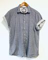 DITCH PLAINS Herren Hemd Print Muster schwarz weiß XL 48" Retro Shirt Ausgehen