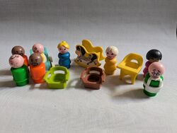 8 Figuren Fisher Price Little People Kindergarten Kinderzimmer Vintage