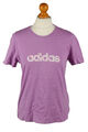 Adidas Damen Logo T-Shirt T-Shirt Rundhalsausschnitt 3 Streifen Retro lila Größe L-TS450