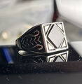 Siegelring 925 Sterlingsilber Herrenring mit Onyx Gr. 59