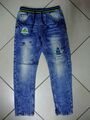 Next Jeans Hose Junge 116 Gummizug Bund Weltraum Astronaut Schlupfjeans Rakete