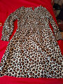 Tolles Kleid Shirtkleid Langarm Leopard Viskose Gr 42 44 Midikleid wie neu