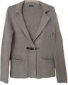 GERRY WEBER-Edition-Jacke/Strick-Cashmere/Wollmix-Gr.40-Graubeige-Lederschnalle-