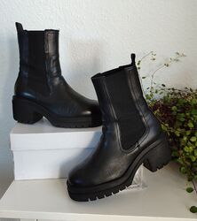 Tamaris Ankle Boot 37 schwarz Stiefelette Leder Stiefel Chelsea