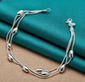 Silber 925 Schmuck Armband Mode Frau Damen Weihnachten Geschenk Accessoires