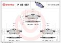 BREMBO Bremsbelagsatz, Scheibenbremse P 83 087 für DAIHATSU TOYOTA