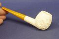 Meerschaumpfeife - Pipe / Blockmeerschaum Ofi / Kopf mit Ornamenten unberaucht