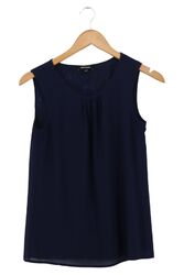 MORE &amp; MORE Damen Top Gr. 34 Blau Ärmellos Casual Elegant