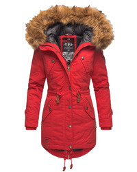 Marikoo Damen Winter Jacke Parka Kurz Mantel Kunstfell Baumwolle Laviva PRZ