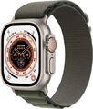 Apple Watch Ultra 49 mm Titangehäuse natur am Alpine Loop Medium grün [Wi-Fi + C