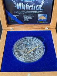 Silbermünze Niue 2019 The Witcher "The Last Wish" 2 oz 5 $ Antique Finish