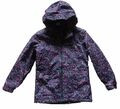 Regatta Jacke Hydrafort marineblau Blumenmuster Kapuze Reißverschluss Fleece gefüttert Alter 9/10 Ex/Zustand