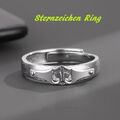 Ring 12 Sternzeichen Edelstahl Stahl größenverstellbar Geschenk verstellbar top