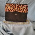 Handtasche, schwarz mit animalprint, Skinnydip