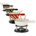 BBQ-Toro 9-teiliges Gusseisen Fondue Set für 6 Personen 2 L Fondueset emailliert