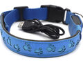 LED Halsband Hund Pfote Kunstleder Nylon Leuchthalsband Hundehalsband