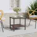 Gartentisch Beistelltisch Braun 45x45x45 Cm Polyrattan Und Hartglas Polyrattan