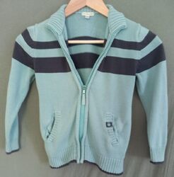 Jungen Strickjacke Blau mit schwarzen Streifen Größe 125