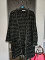 kuschelige lange Strickjacke aus Wolle von Mango Gr. L in schwarz weiß