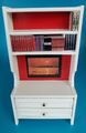 Lundby Schrank weiß Regal Bücher Bild Schublade Holz Puppenstube Puppenhaus 1:18