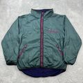 Vintage LL Bean Herren Jacke Wendejacke Retro Gr. L 2in1 Grün Lila Anorak 80s 90