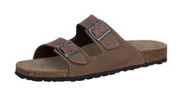 Echtleder Herren Pantoletten Nubuk Leder Sandalen Korksohle Fußbett Hausschuhe