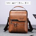 Herren Schultertasche Echt Leder Umhängetasche Handtasche Braun Messenger Tasche